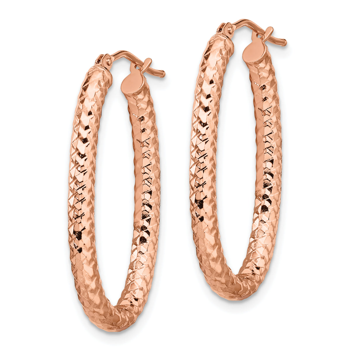 14K Leslie's Women's 3mm ForeverLite Hoop Earrings in 14K Rose Gold
