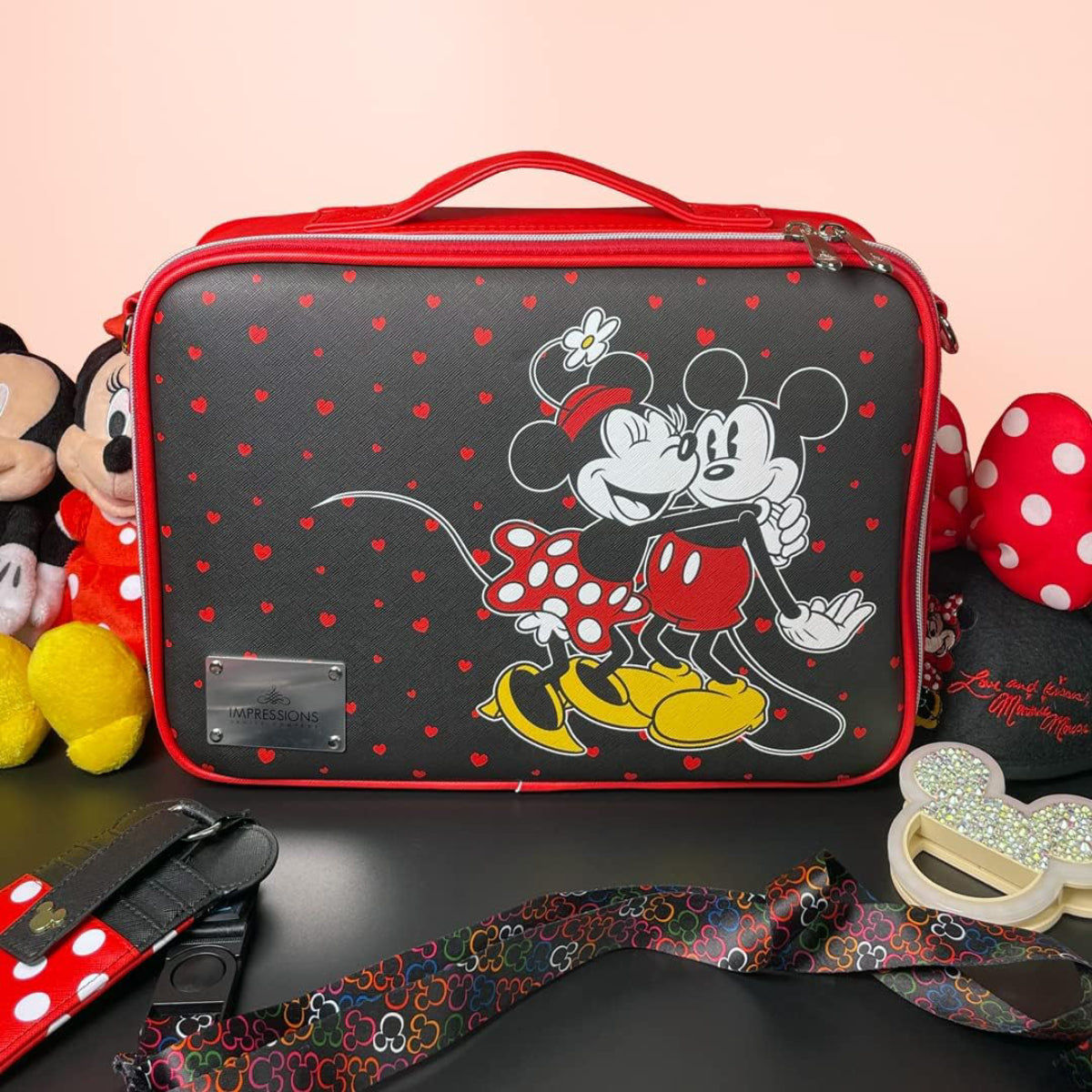 Impressions Vanity Disney Makeup Organizer Bag - Red/Black