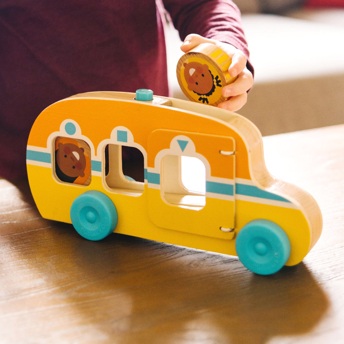 Melissa and Doug GO Tots Roll and Ride Bus (4 Pieces)