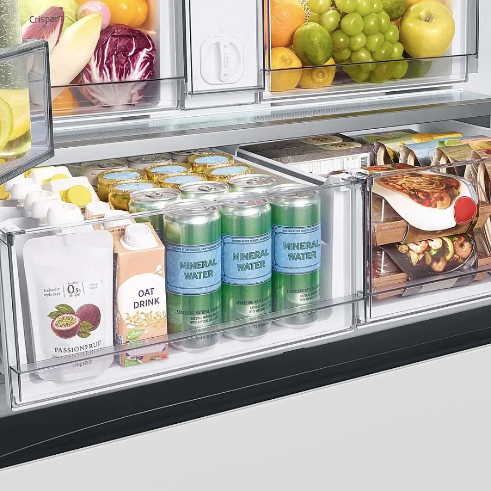 Samsung RF24BB620012 Bespoke 24 cu. ft. French Door Smart Refrigerator with AutoFill Water Pitcher - White Glass