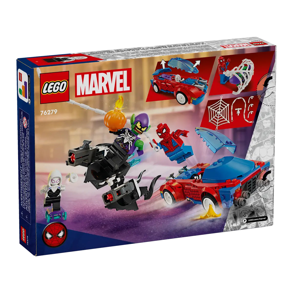 LEGO Marvel Spider-Man Race Car & Venom Green Goblin Building Toy Set (227-Pieces)