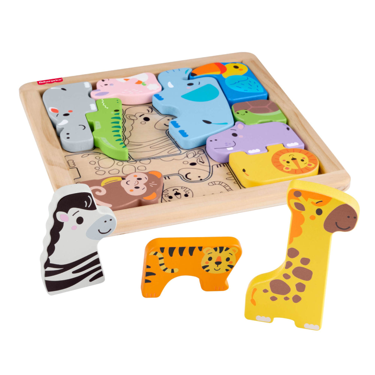 Fisher-Price Wooden Animal Puzzle Set (13 Pieces)