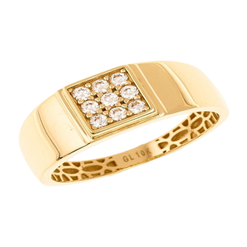 10K Yellow Gold Men's Cubic Zirconia Ring