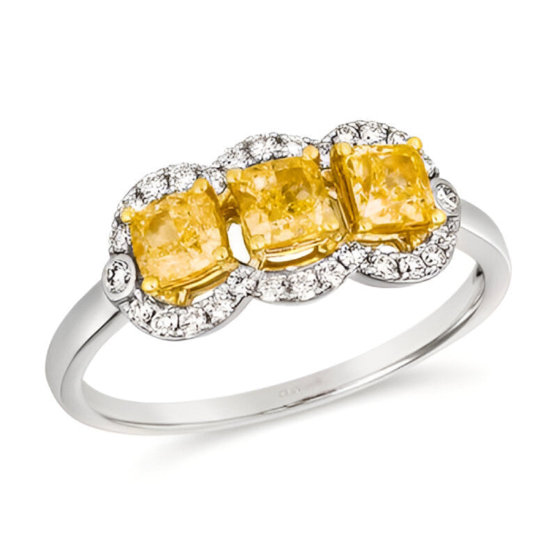 Le Vian 0.87 ct. Fancy Light Yellow Diamond and 0.2 ct. Vanilla Diamonds Ring in 14K Two-Tone Gold (Size 7)