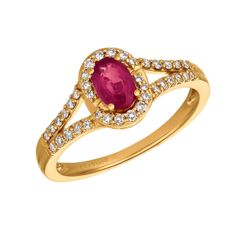 Le Vian 0.50 ct. Passion Ruby and 0.25 ct. Vanilla Diamonds Ring in 14K Honey Gold - Size 7