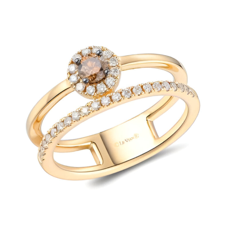 Le Vian 0.2 ct. Chocolate Diamonds and 0.25 ct. Nude Diamonds Ring in 14K Honey Gold (Size 7)