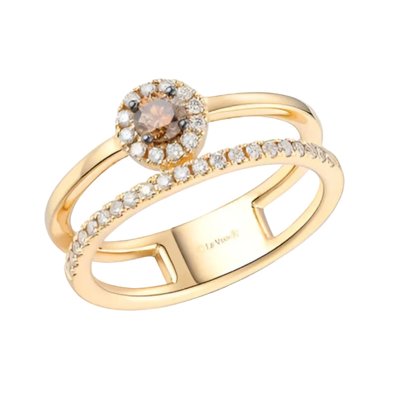 Le Vian 0.2 ct. Chocolate Diamonds and 0.25 ct. Nude Diamonds Ring in 14K Honey Gold - Size 7