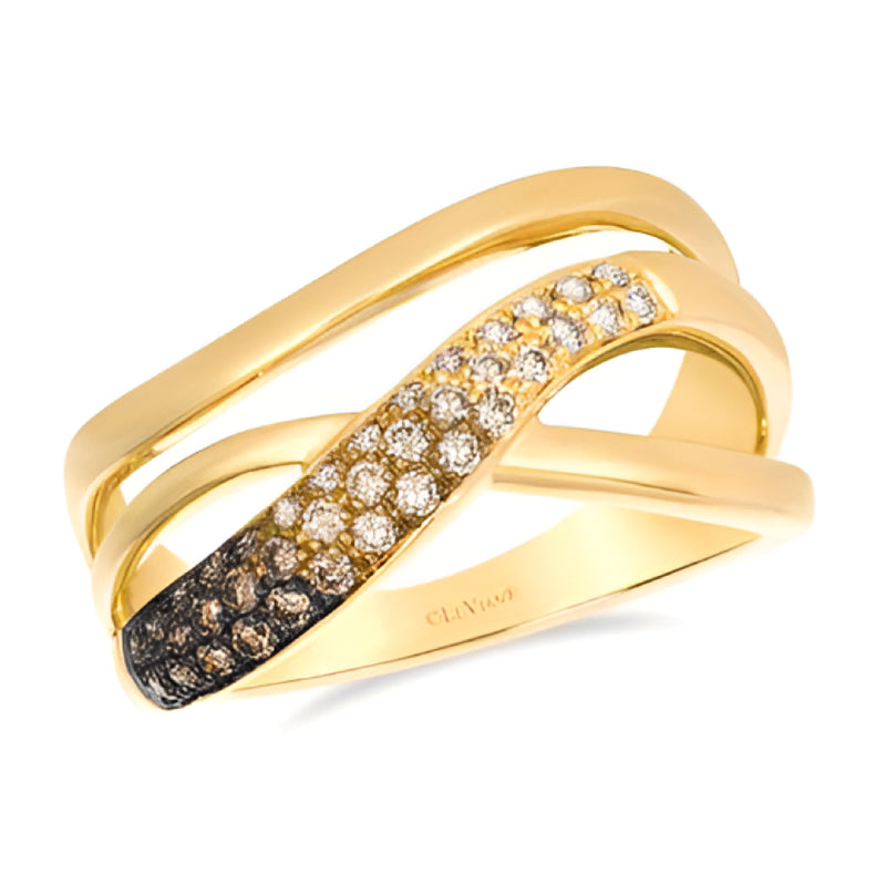 Le Vian Ombre 0.17 ct. Nude Diamonds and 0.20 ct. Chocolate Ombre Diamonds Ring in 14K Honey Gold (Size 7)