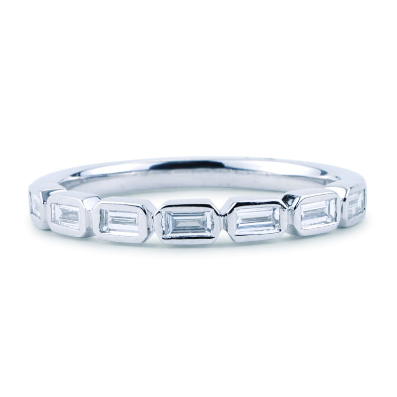 Shy Creation Bailey 0.35 ct. Diamond Baguette Bezel Ring in 14K White Gold - Size 7