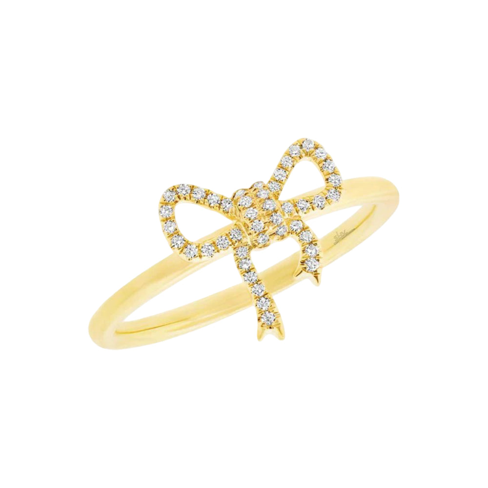 Shy Creation Kate 0.11 ct. Diamond Bow Ring - Size 7