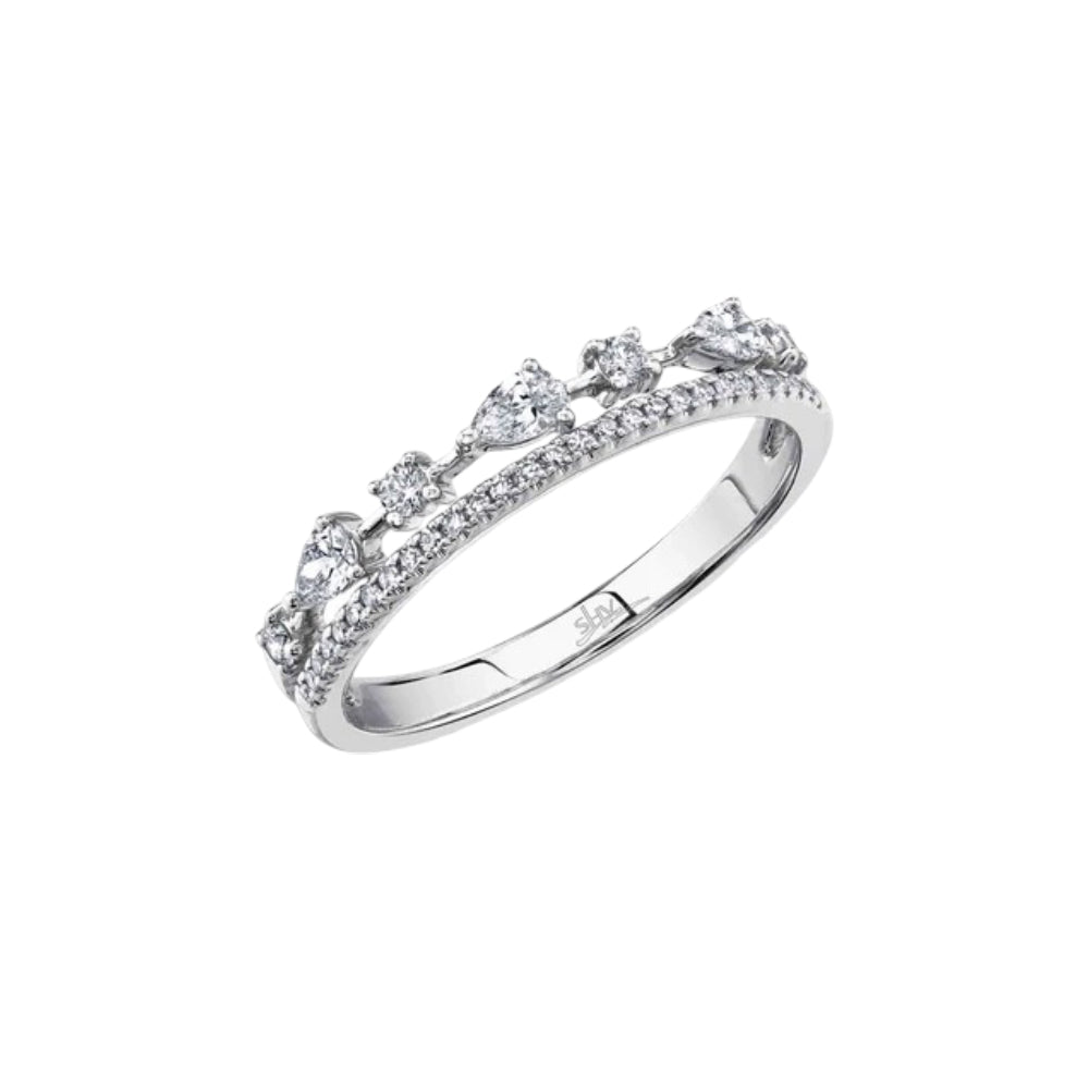 Shy Creation Kate 0.37 ct. Diamond Pear Ring in 14K White Gold - Size 7