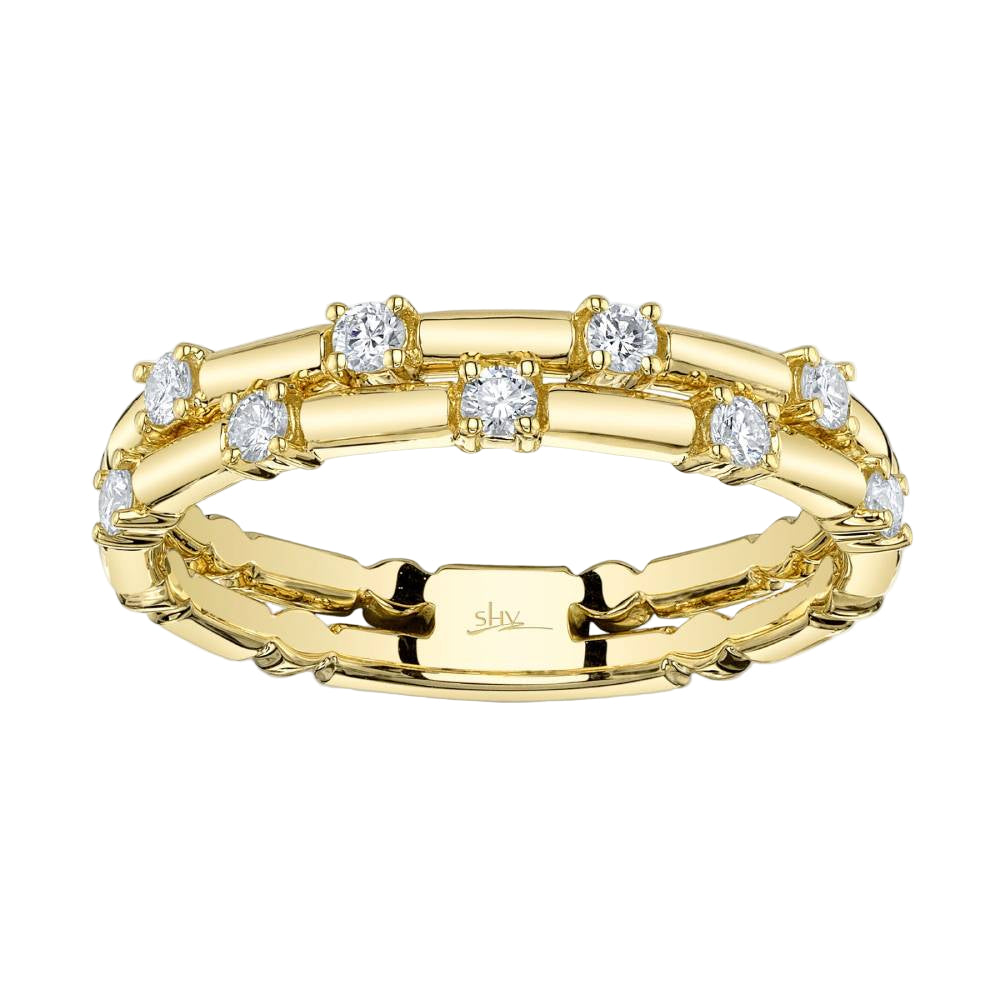 Shy Creation Kate 0.24 Ct. Diamond Band in 14K Yellow Gold