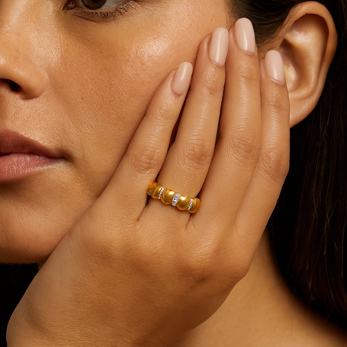 Shy Creation Kate Women's 0.11 ct. Diamond Ring in 14K Yellow Gold - Size 7