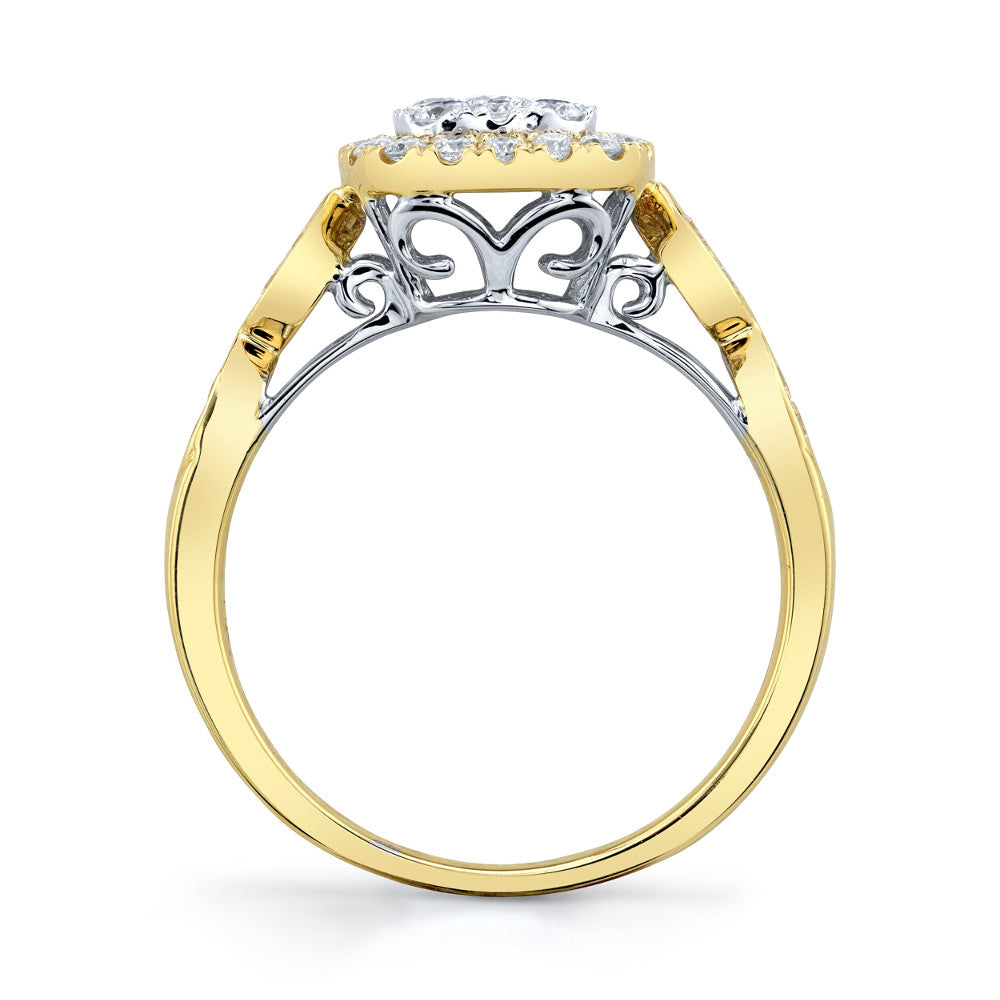 Shy Creation 0.53 ct. Diamond Cluster Engagement Ring in 14K Yellow Gold - Curacao