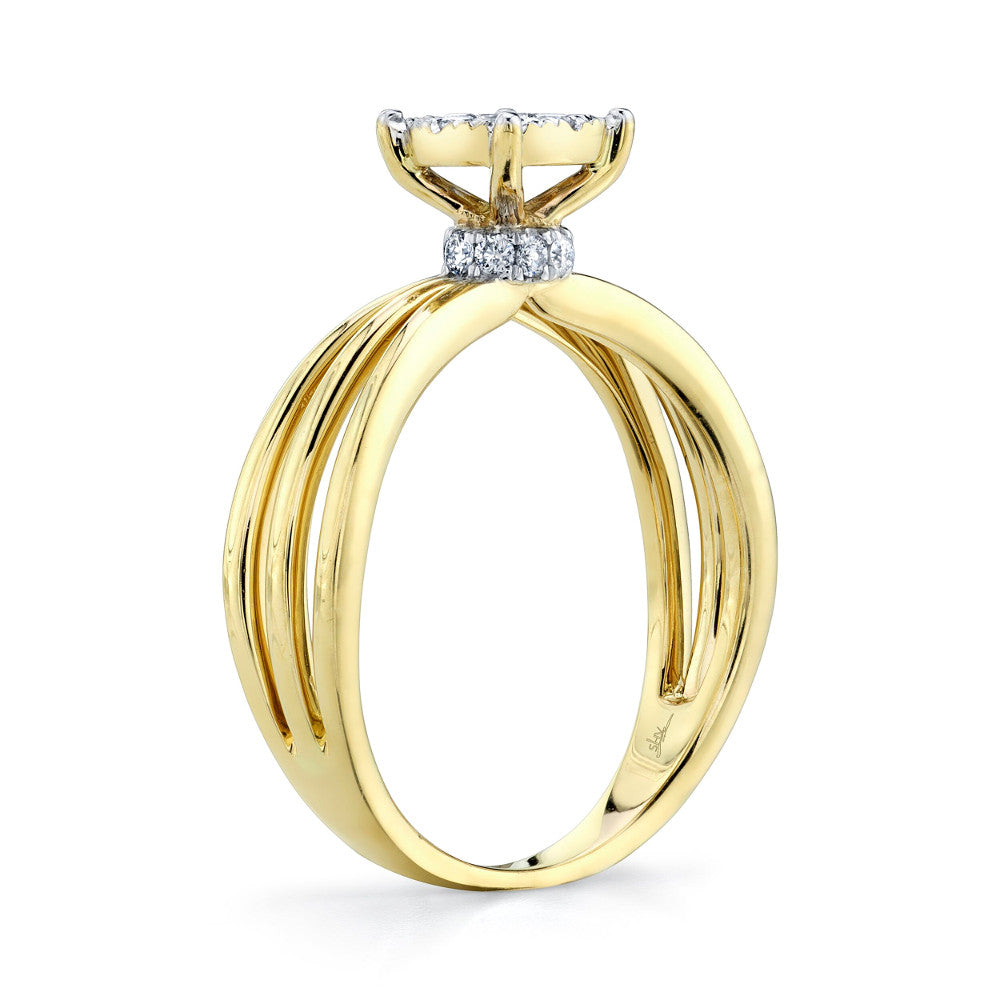 Shy Creation 0.26 ct. Diamond Cluster Engagement Ring in 14K Yellow Gold - Curacao