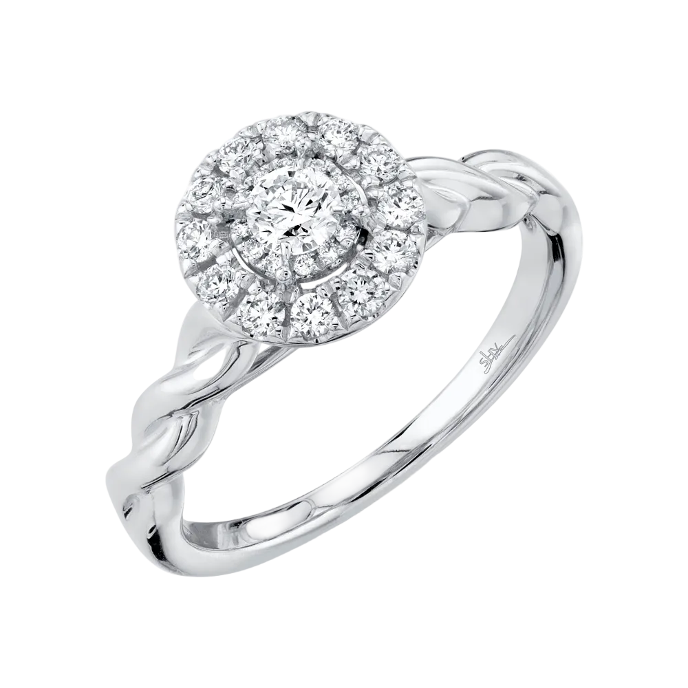 Shy Creation 0.45 ct. Round Diamond Engagement Ring in 14K White Gold - Curacao