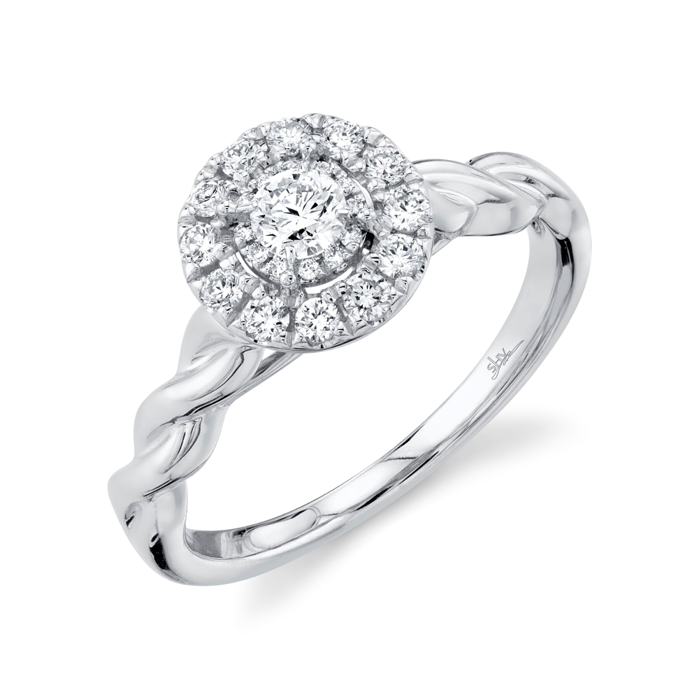 Shy Creation 0.45 ct. Round Diamond Engagement Ring in 14K White Gold - Curacao