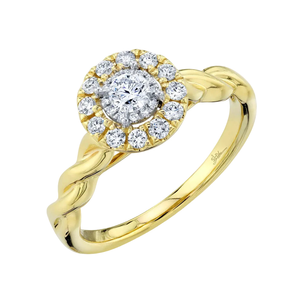 Shy Creation 0.45 ct. Round Diamond Engagement Ring in 14K Yellow Gold - Curacao