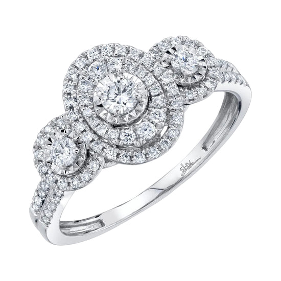 Shy Creation 0.46 ct. Round Diamond Engagement Ring in 14K White Gold - Size 7 - Curacao
