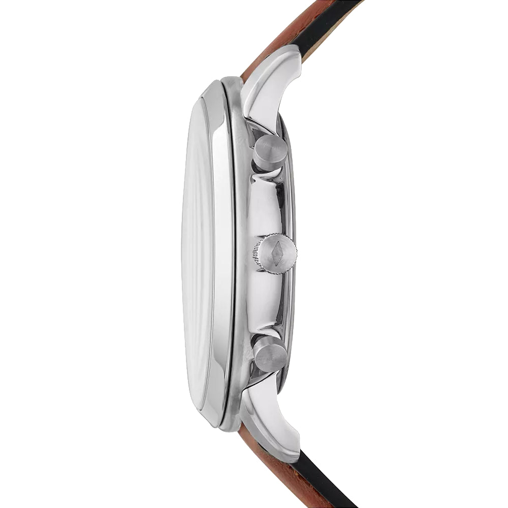 Fossil Neutra Men's 44mm Brown Strap Watch with Bracelet - Blue Dial