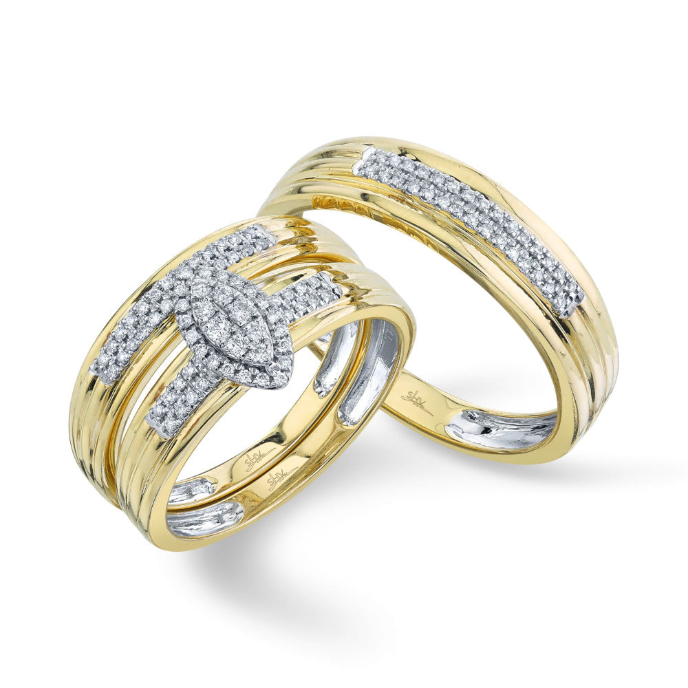 Shy Creation Women's 0.29 ct. Diamond Trio Set in 14k Yellow Gold - Curacao