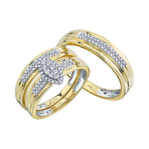 Shy Creation Women's 0.29 ct. Diamond Trio Set in 14k Yellow Gold - Curacao