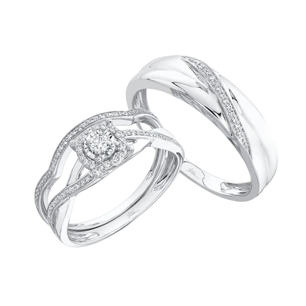 Shy Creation Women's 0.22 ct. Diamond Trio Set in 14k White Gold - Curacao