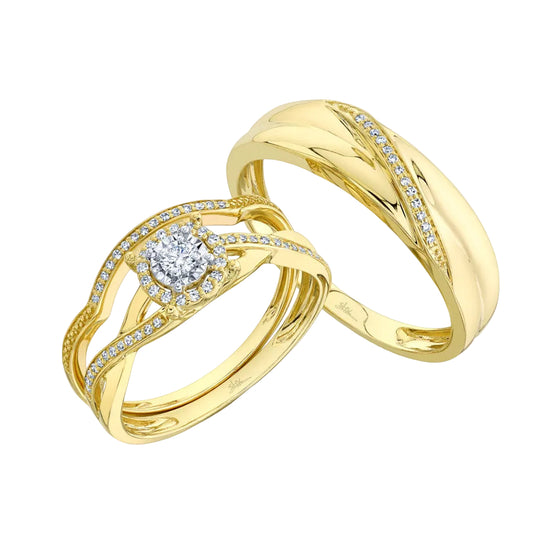 Shy Creation Women's 0.22 ct. Diamond Trio Set in 14k Yellow Gold - Curacao