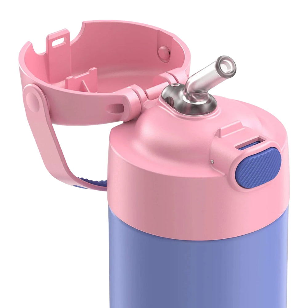 Thermos FUNtainer 12 oz Vacuum Insulated Stainless Steel Hydration Water Bottle with Straw