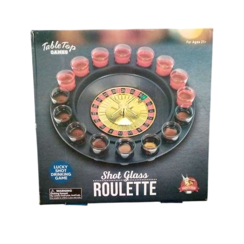 Table Top Lucky Shot Drinkin Game Roulette with Shot Glasses