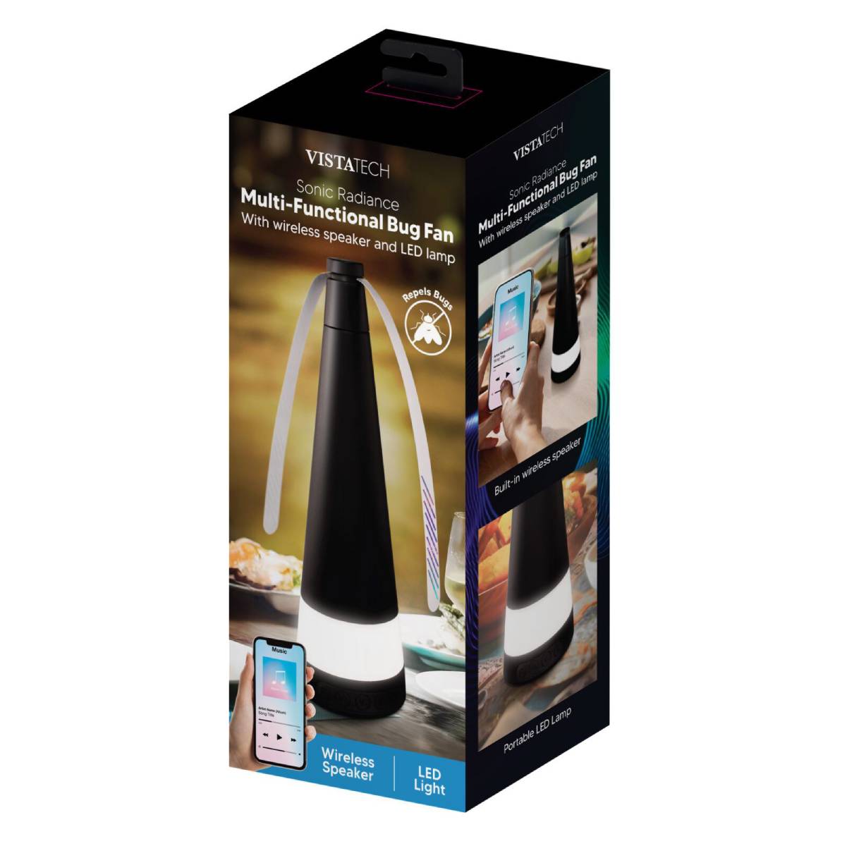 Vista Tech Sonic Radiance Multi Functional Bug Fan - Black/White