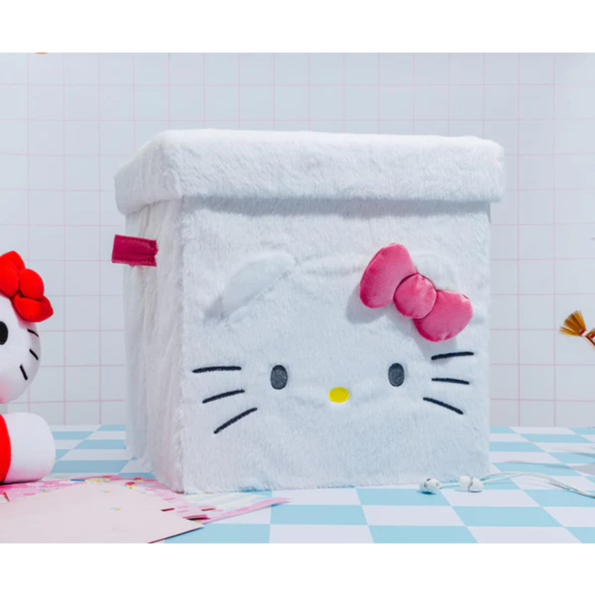Hello Kitty 13" Plush Storage Cube with Lid - White