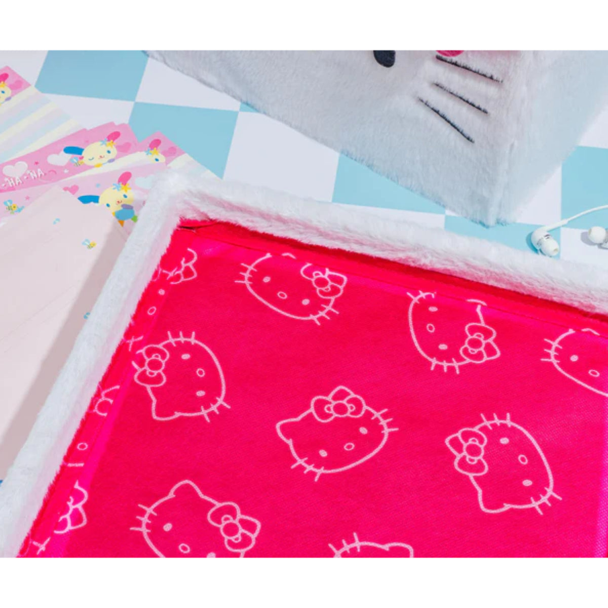 Hello Kitty 13" Plush Storage Cube with Lid - White