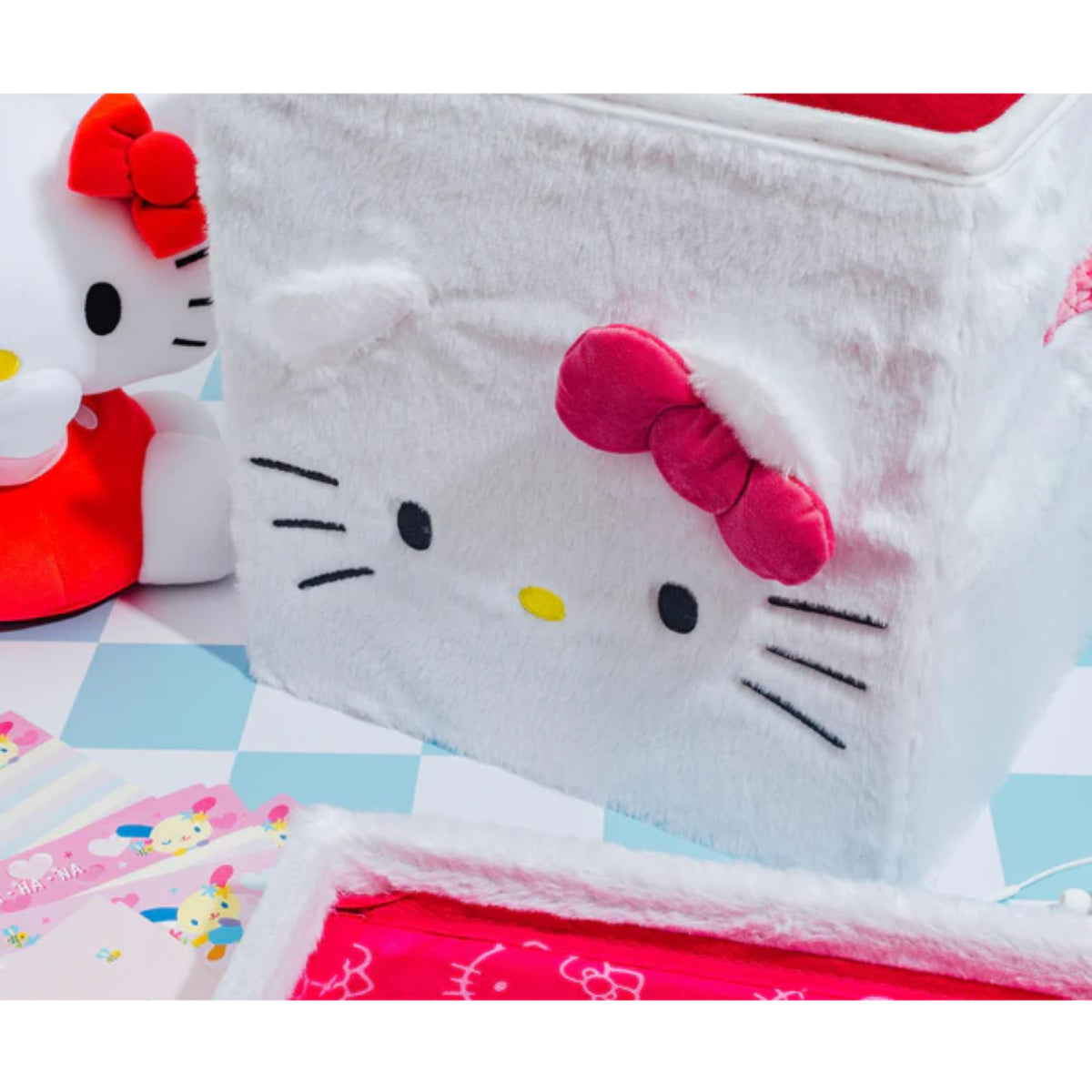 Hello Kitty 13" Plush Storage Cube with Lid - White