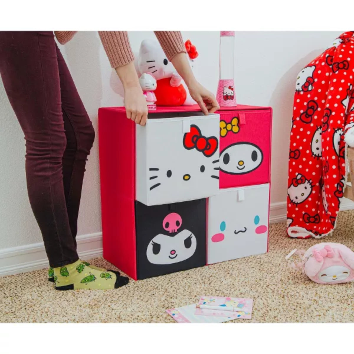 Hello Kitty and Friends 11" Foldable Storage Bin Set