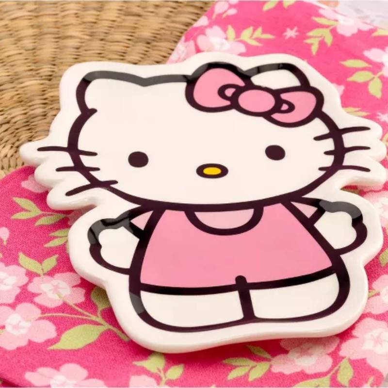 Sanrio Hello Kitty Sculpted Ceramic Trinket Tray - White/Pink