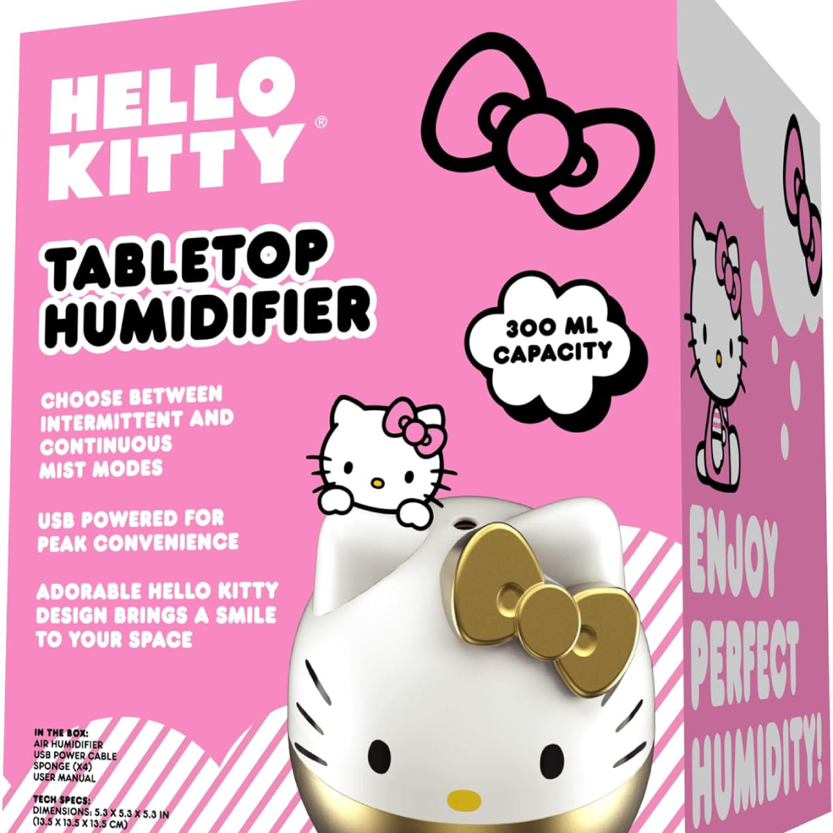 Hello Kitty Ultrasonic Cool Mist Humidifier - White/Gold