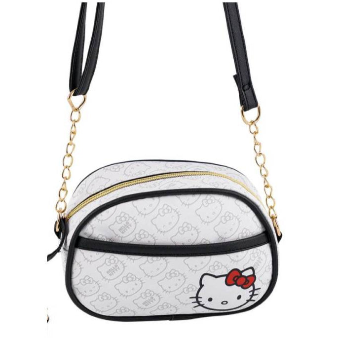 Hello Kitty 7.5" Crossbody Camera Bag with Adjustable Strap - White/Black