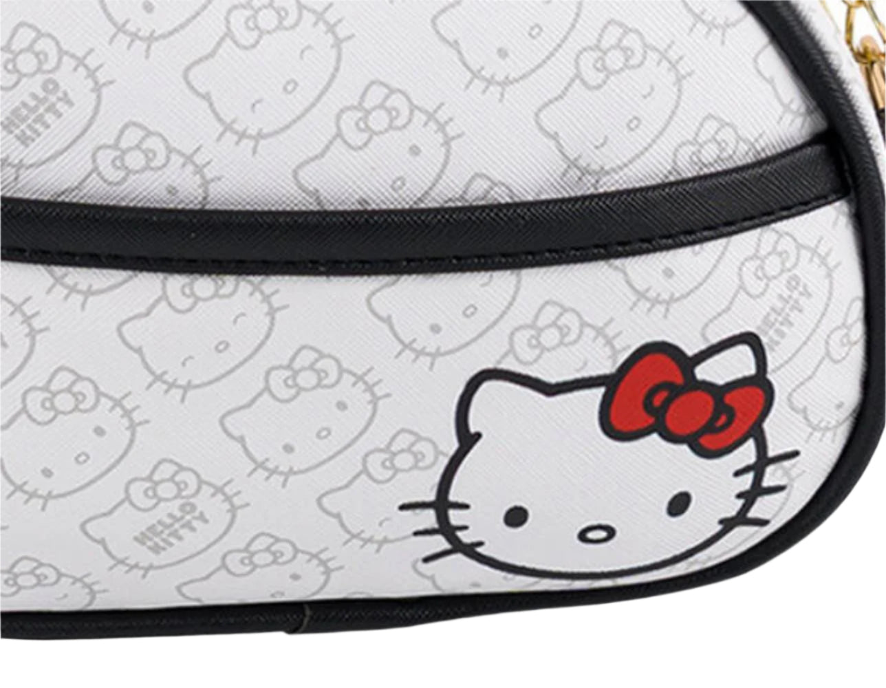 Hello Kitty 7.5" Crossbody Camera Bag with Adjustable Strap - White/Black