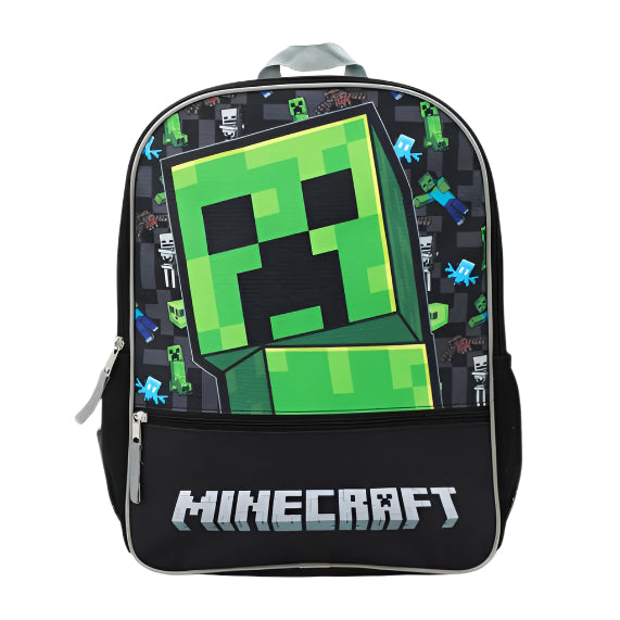 Minecraft 16" Creeper Backpack with Adjustable Strap - Blue/Green