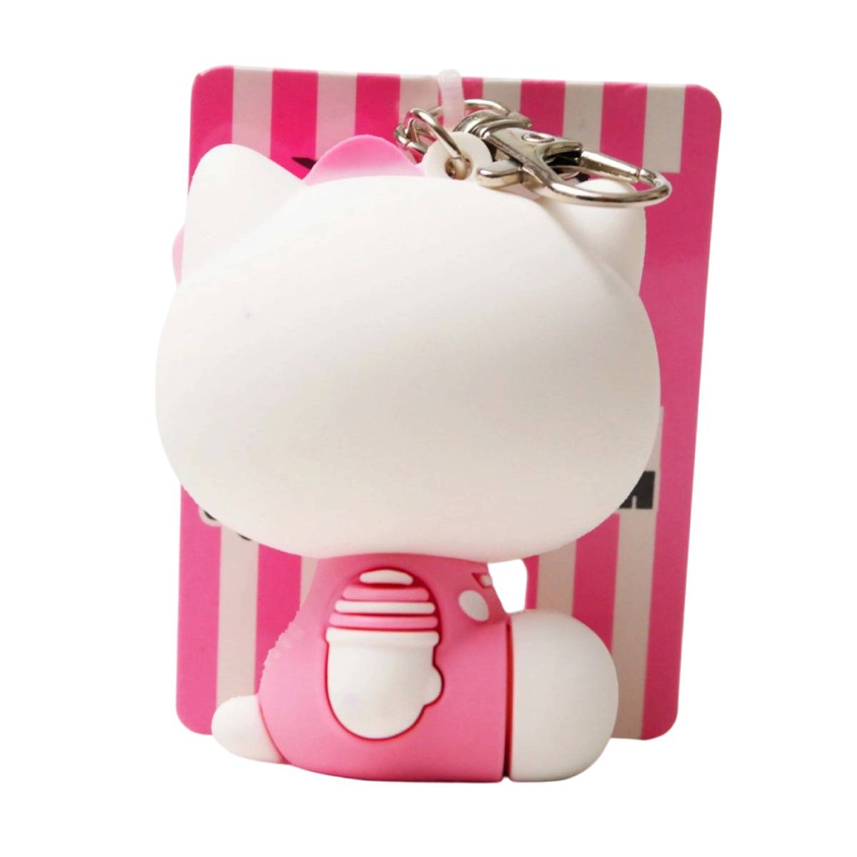 Hello Kitty 3D Molded Keychain - Pink/White