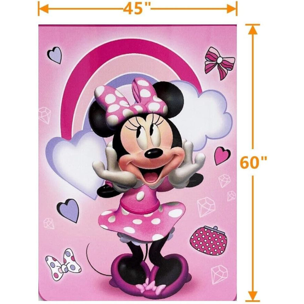 Sanrio Disney Minnie Mouse 45 x 60 Silk Touch Throw Blanket - Pink