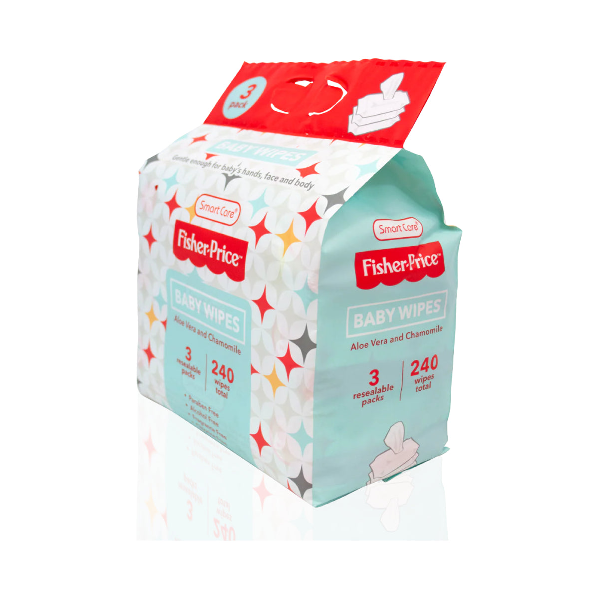Fisher-Price Aloe Vera and Chamomile Baby Wipes (Pack of 3, 80-Count Each)