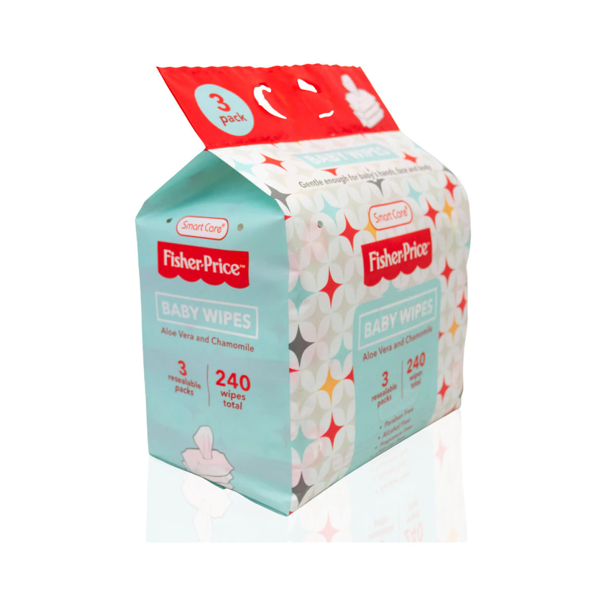 Fisher-Price Aloe Vera and Chamomile Baby Wipes (Pack of 3, 80-Count Each)
