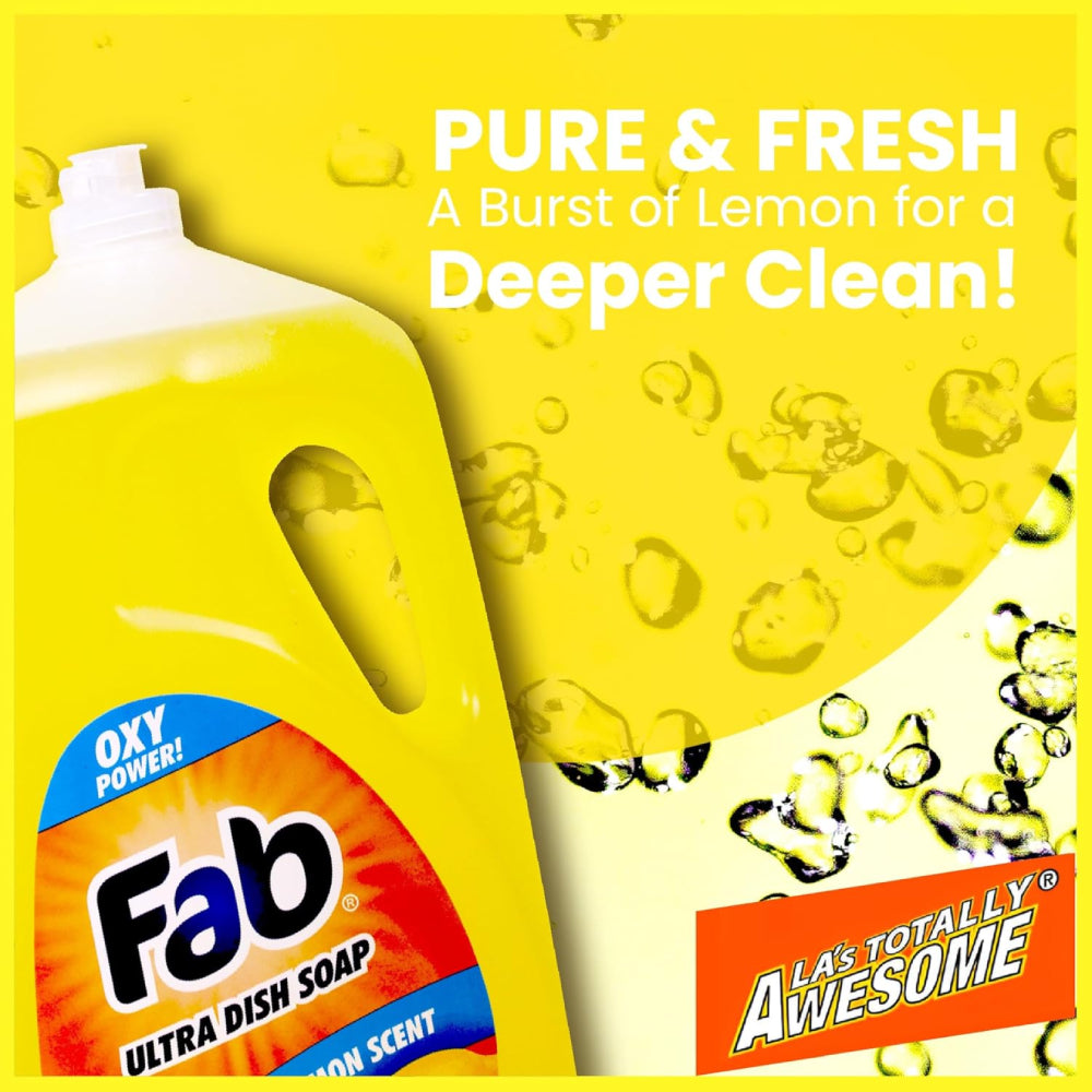 Fab 90 fl.oz Lemon Scent Ultra Dishwashing Soap