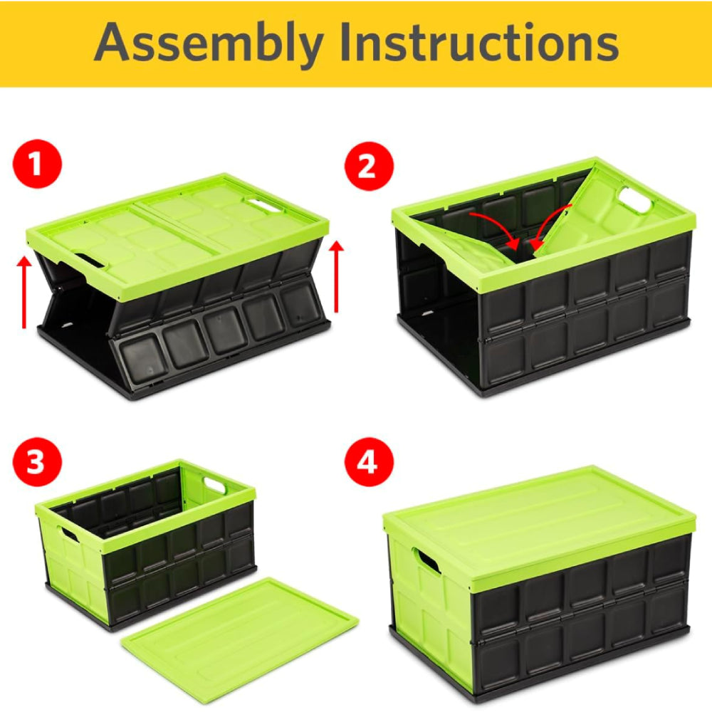 Glad Collapsible 48 Liter Storage Bin with Lid - Green