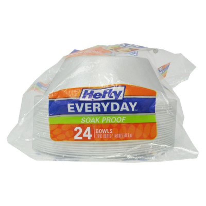 Hefty Everyday Soak Proof Disposable Bowl Set (24 Pieces) - White