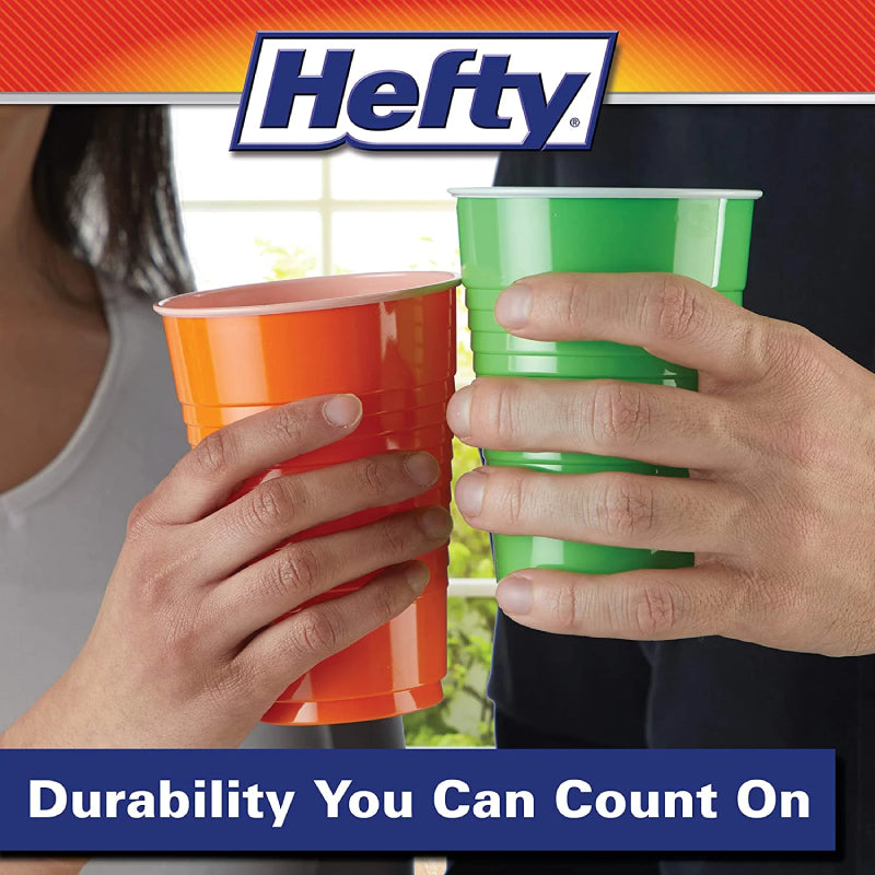 Hefty Party On 16 oz Disposable Cups (80-Pieces) - Assorted