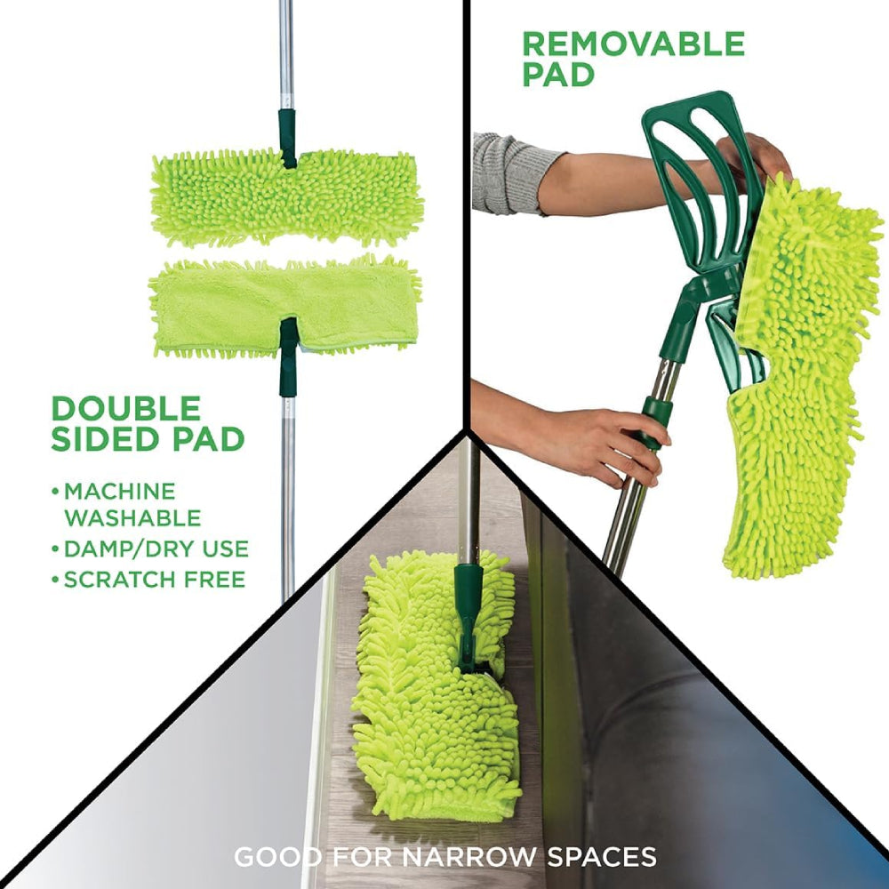 Pine-Sol Broom & Mop Cleaning (7-Piece) Set All in One Floor Cleaning Kit - Green/Silver