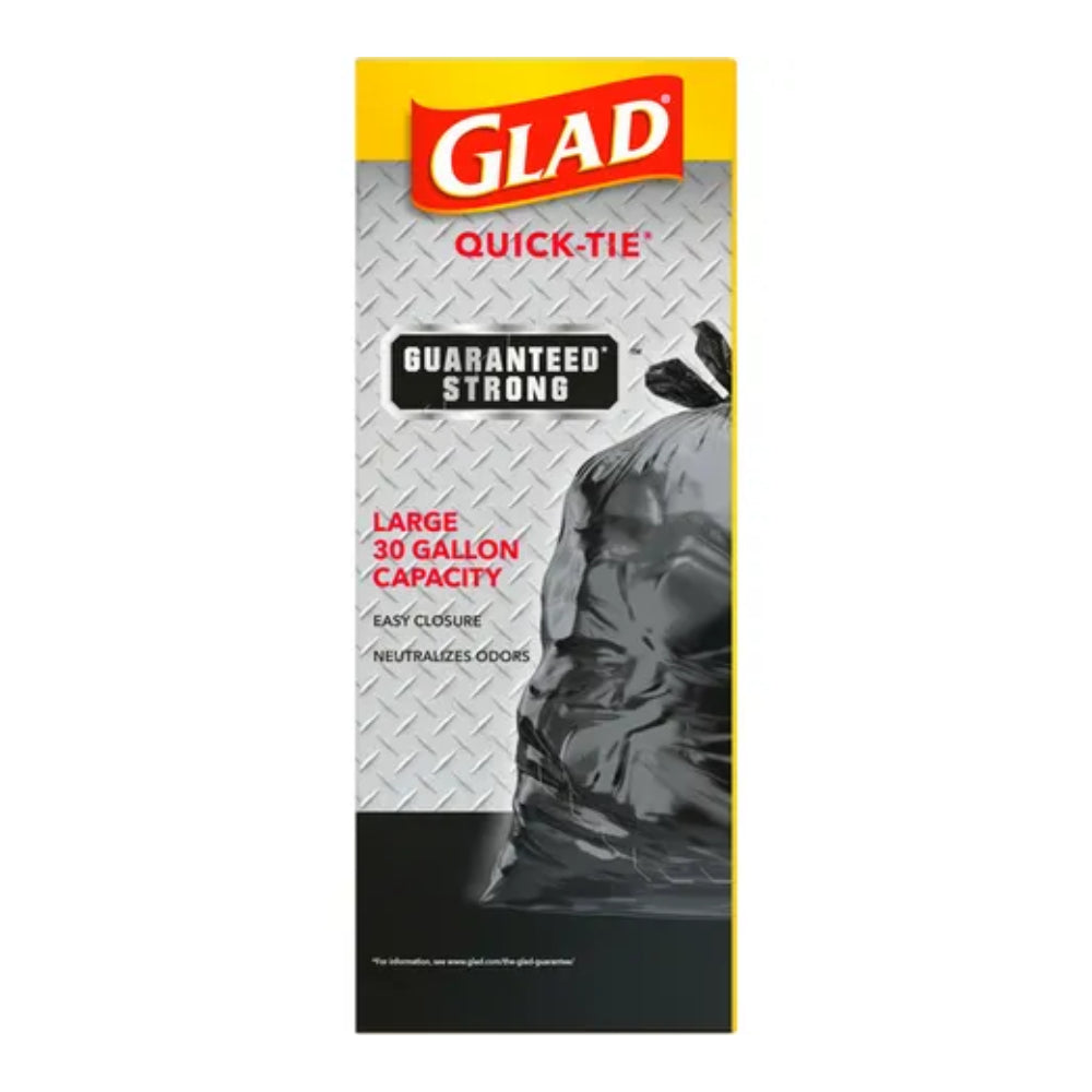 Glad Quick-Tie DrawString Gain Original Trash Bags (20-Count) - Black